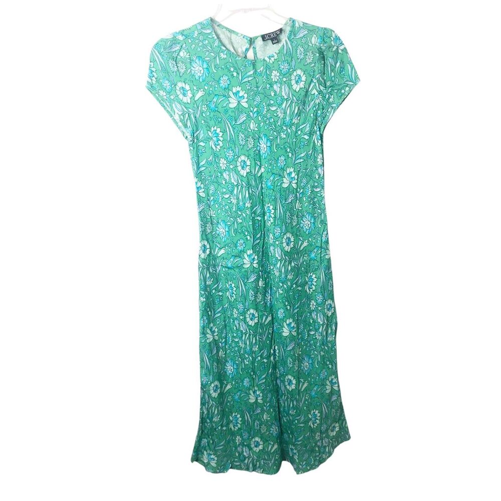 J. Crew NWT Short-Sleeve Gwyneth Cupro-Blend Slip Dress in Marigold Blooms 2